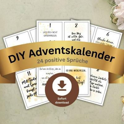DIY Adventskalender zum Drucken – PDF mit positiven Sprüchen | Adventskarten zum Selbermachen