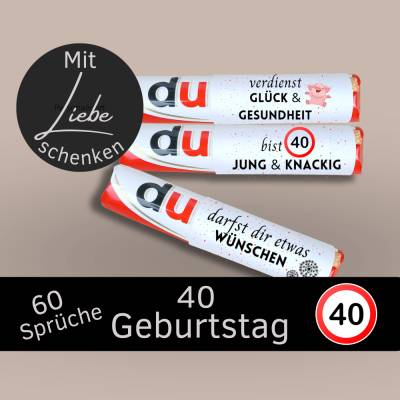 Duplo Banderolen 40. Geburtstag | Geschenk Du Botschaften | Geschenkidee Last Minute | Digitaler Download