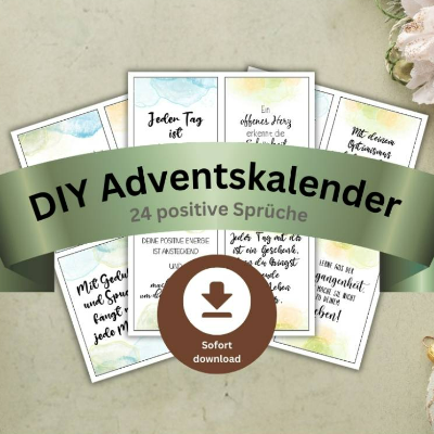DIY Adventskalender zum Drucken mit motivierenden Sprüchen – Adventskarten PDF zum Selbermachen