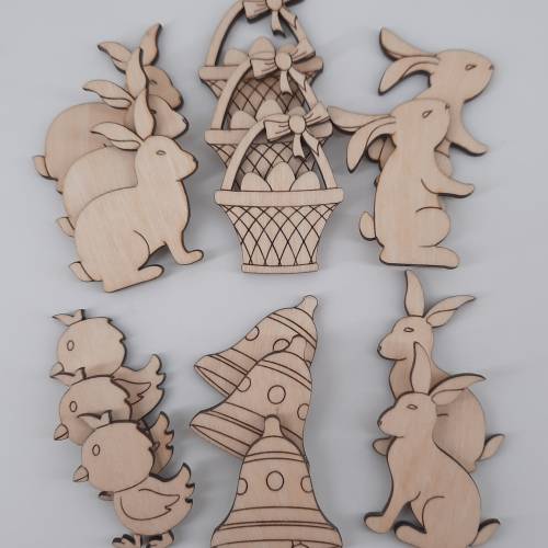 Ostern Tischstreu 16tlg Osterhasen, Korb, Küken und Glocken  zum Basteln Dekorieren DIY