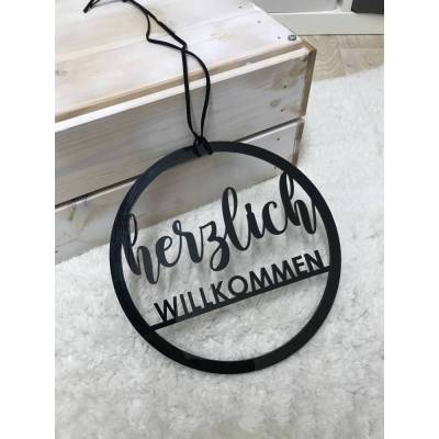 Türkranz aus Acryl "Herzlich Willkommen" – Stilvolle Begrüßung für Ihr Zuhause