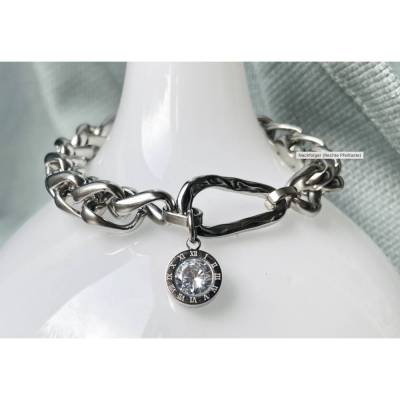 Armband Edelstahl silber Statement wasserfest Geschenk für Frau Damenarmband
