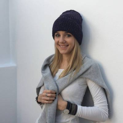 VERSANDFERTIG! BEANIE TWEED in feigenblau für Frauen handgestrickt Mütze von zimtblüte