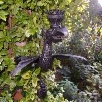 Antik Drache Wandleuchter Kerzenleuchter Frankreich Holzdrache Handgeschnitzt Kerzenhalter Landhaus Cottage