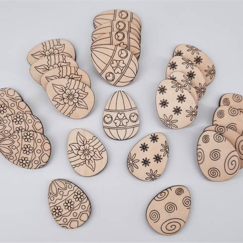 Ostereier Streudeko 25-tlg. Ostereier zum bemalen aus Holz zum Basteln, Dekorieren Tischdekoration Tischdeko DIY