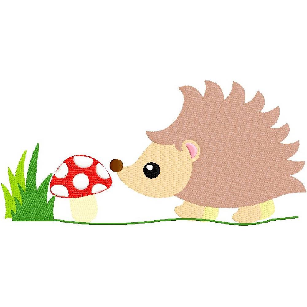 Stickdatei Igel und Pilze 7 Dateien ab dem 10 x 10 Rahmen stickmotiv stickmuster sticken waldtiere stickerei Bild 4