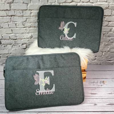 personalisierte Laptop Hülle I Laptoptasche mit Namen bestickt I Geschenkidee Freundin 