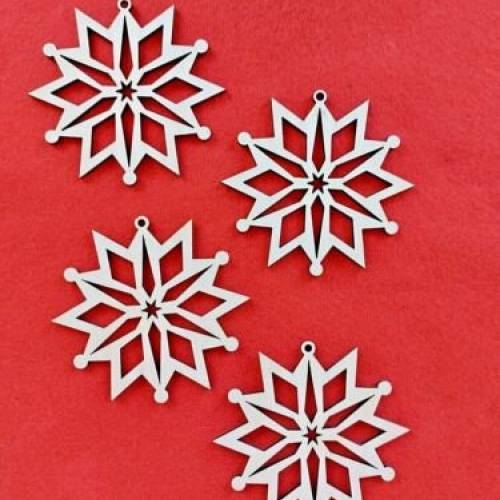 Weihnachtsstern Holzstern 4tlg.Aufhänger Weihnachten Advent Basteln Baumschmuck Adventsdeko DIY