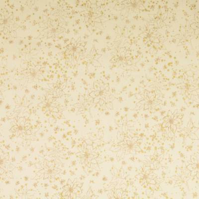 Weihnachtsstoff Baumwolle  Glitzerdruck Weihnachtsstern creme/gold (1m/10,-€)