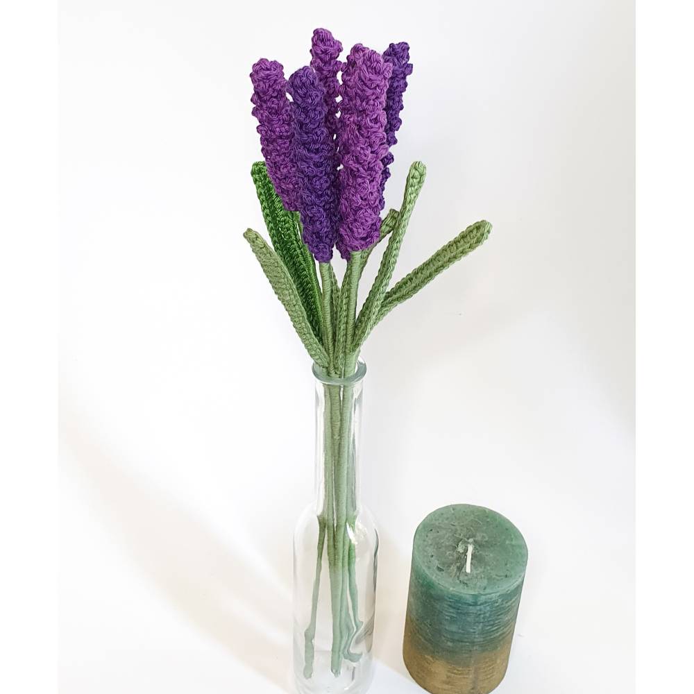 Lavendel gehäkelt | gehäkelte Pflanzen | dekorativer Blumenstrauß | Geschenkidee für Freunde und Kollegen Bild 2