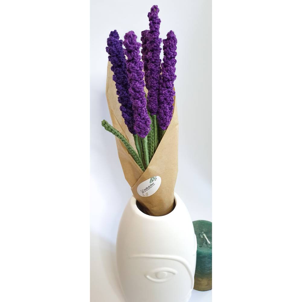 Lavendel gehäkelt | gehäkelte Pflanzen | dekorativer Blumenstrauß | Geschenkidee für Freunde und Kollegen Bild 8