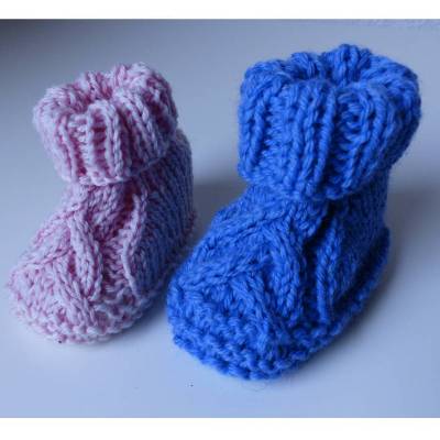 Strickanleitung Babyschuhe Verzopft