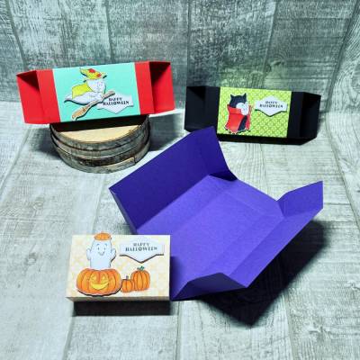 Treat Box Halloween Verpackung Süßigkeiten Kinder Goodies Gastgeschenke Halloweenparty Geister Handmade Stampin‘ Up!