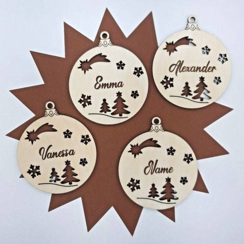 Geschenkanhänger Personalisiert Weihnachten Kugelform Advent Merry Christmas Geschenkdekoration DIY