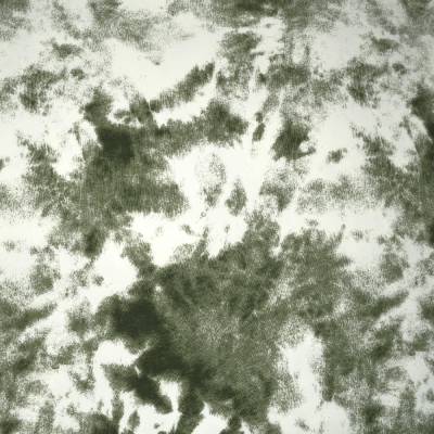 Sommersweat French Terry Batik Clouds Wolken olivgrün