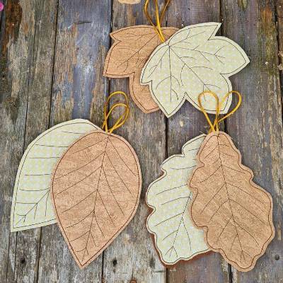 Stickdatei Blätter 15x15 Herbst ITH
