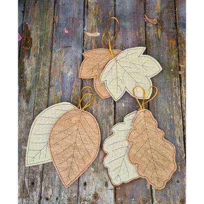 Stickdatei Blätter 10x10 Herbst ITH