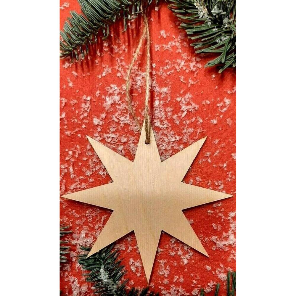 Weihnachtsstern 1x Holzstern Christbaumschmuck Deko Hngend Weihnachten  Advent Fensterdeko DIY
