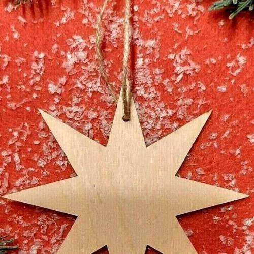 Weihnachtsstern 1x Holzstern Christbaumschmuck Deko Hängend Weihnachten Advent Fensterdeko DIY