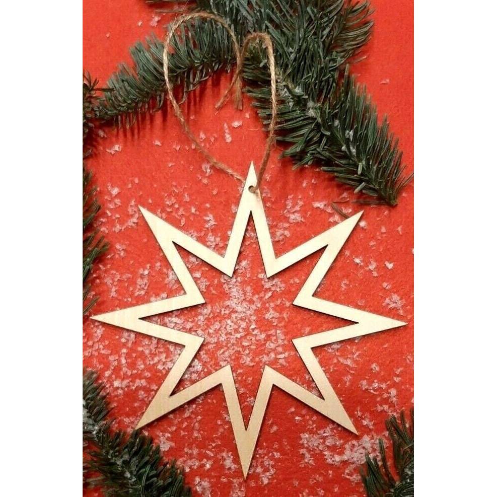 Weihnachtsstern Holzstern Christbaumschmuck Deko Hngend Weihnachten Advent  Baumschmuck Fensterdeko DIY