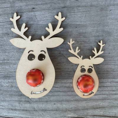 Rentier Weihnachtskugel für Schokokugel aus Holz – Perfekte Geschenkidee zu Weihnachten