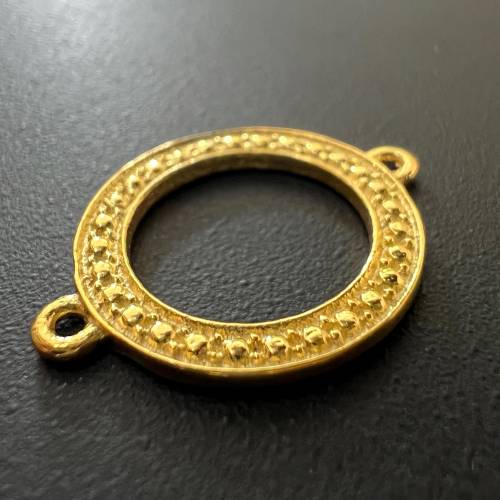 Rundes Zwischenelement aus vergoldetem 925-Silber, ideal für Armbänder | T62