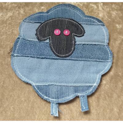 Mug Rug, Tassenuntersetzer, Patchwork-Untersetzer Schaf