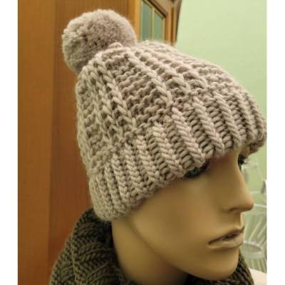 Beanie, Strickmütze,Mütze, Slouchmütze, handgestrickt, Perlgrau, Merino, für Sie und Ihn, Weihnachtsgeschenk