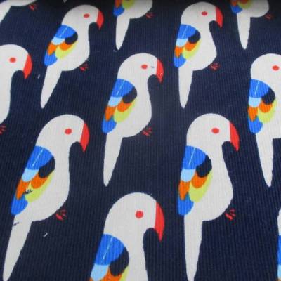 Cord Feincord Babycord Papagei blau 1m/10,-€)