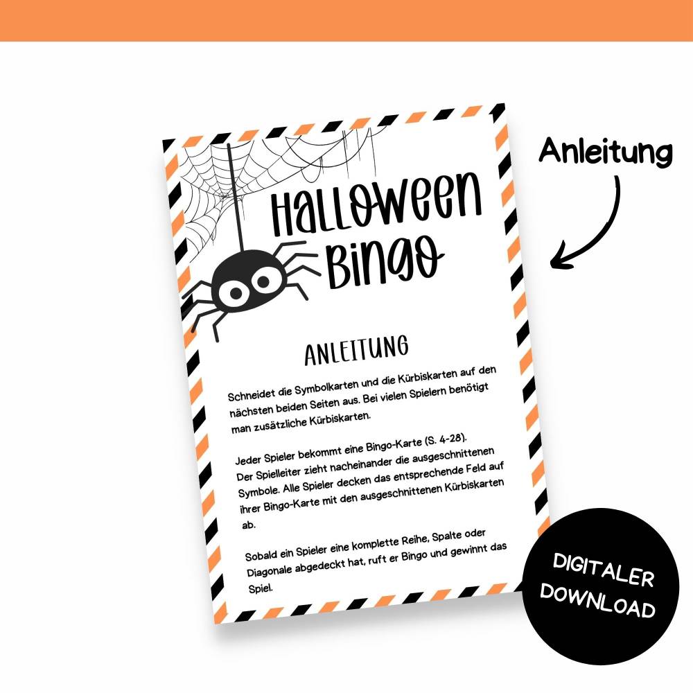 Halloween Bingo zum Ausdrucken – Gruseliges Bingo-Spiel für Kinder & Erwachsene – PDF Download Bild 4