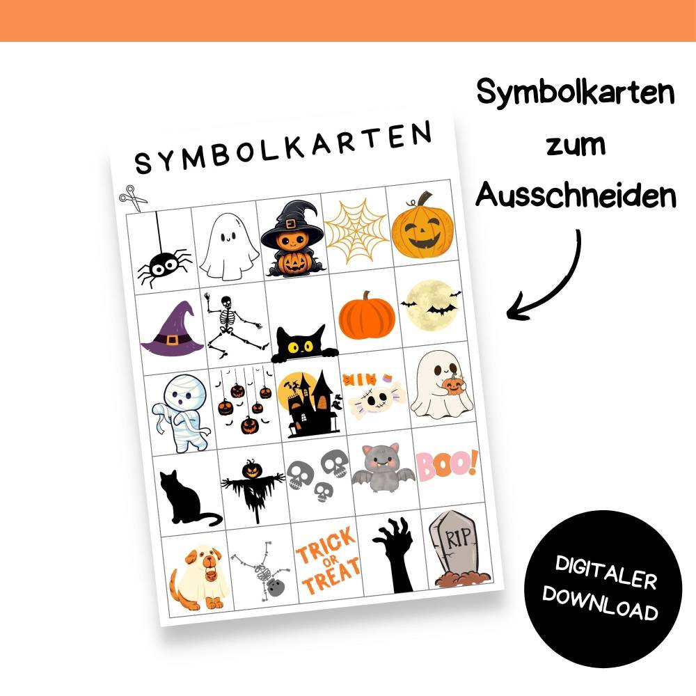 Halloween Bingo zum Ausdrucken – Gruseliges Bingo-Spiel für Kinder & Erwachsene – PDF Download Bild 5