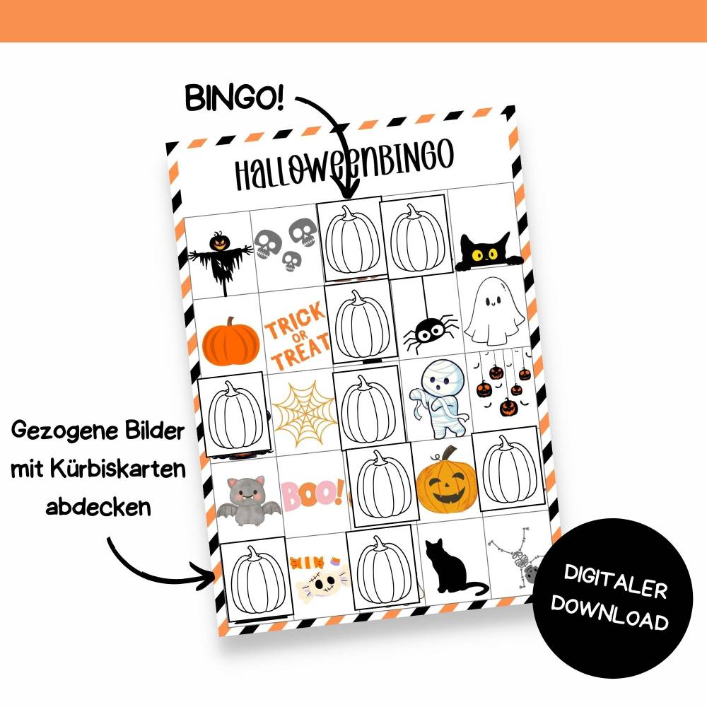 Halloween Bingo zum Ausdrucken – Gruseliges Bingo-Spiel für Kinder & Erwachsene – PDF Download Bild 8
