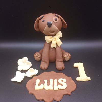 Tortendekoration Hund, Fondant Figur Hund,