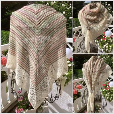 Stricktuch / Dreieckstuch  *BUBBLE WRAP* fein gestreift