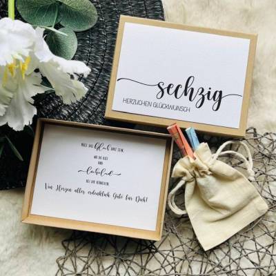 Geldgeschenk zum 60. Geburtstag – Personalisierte Geschenkbox für Männer & Frauen zum 60Geburtstag