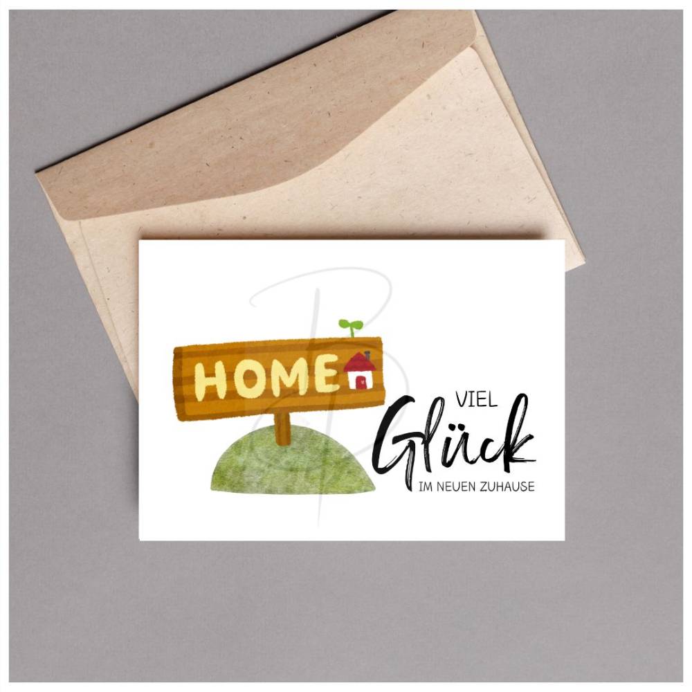 Karte zum Ausdrucken, Karte zum Einzug Umzug, Geschenk Einweihungsparty, Karte neues Zuhause Viel Glück Bild 2