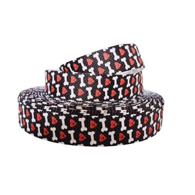 Ripsband 22mm Herzen & Knochen 1061 Ripsband Geschenkband 