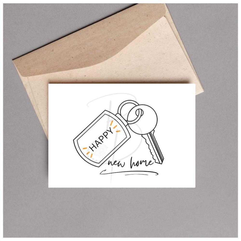 Happy new home Karte zum Ausdrucken, Karte zum Einzug/Umzug, Geschenk ...