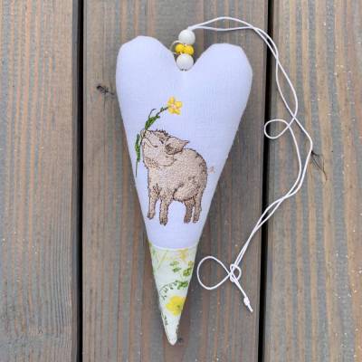 Stoffherz Sommerschweinchen