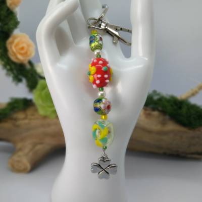 Designer Schlüsselanhänger "Blumenwiese" bunt-grün