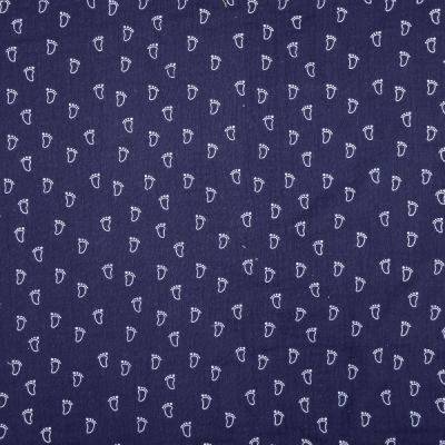 Musselin Double Gauze Baumwolle Füße  marine Oeko-Tex Standard 100 (1m/10,00 €)
