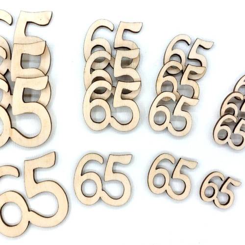 Streudeko 65 Geburtstag Tischstreu Deko Holz Jubiläum zum basteln dekorieren u. verzieren DIY