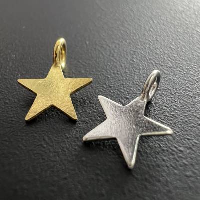 Stern Anhänger, 925-Silber oder vergoldetes 925-Silber