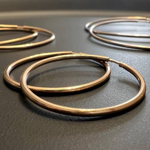 Creolen 925 Silber, rosévergoldet, 1,5mm Dicke, verschiedene Größen