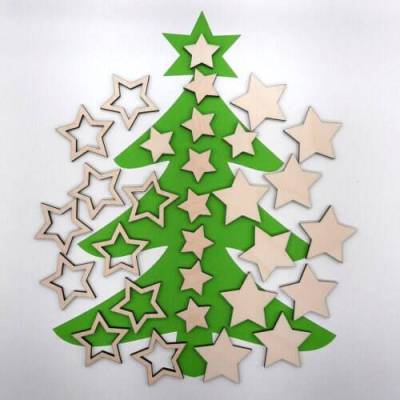 Sterne Streu 30 tlg. Streudeko Holz Weihnachten Advent Tischdekoration Festtag Adventdekoration DIY