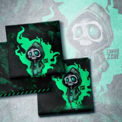 Sommersweat Panel Halloween Tales Zombie Zone von Thorsten Berger – French Terry Stoff für gruselige Outfits