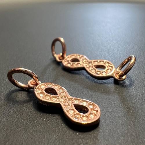 Unendlichkeit Zwischenelement aus vergoldetem 925-Silber, roségold, ideal für Armbänder