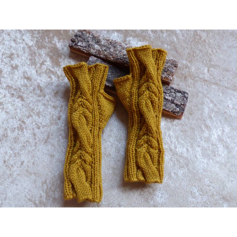 Strickanleitung Stulpen Cleo - fingerlose Handschuhe mit Daumenkeil Bild 4