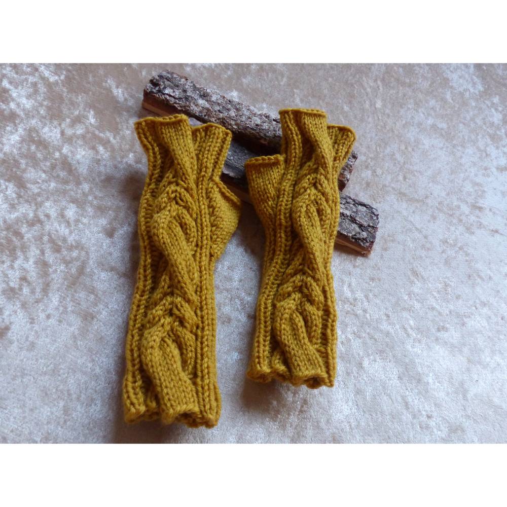 Strickanleitung Stulpen Cleo - fingerlose Handschuhe mit Daumenkeil Bild 8