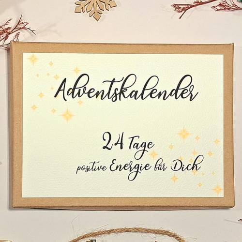 Adventskalender mit 24 positiven Karten & Herz-Kartenhalter – Motivation & Freude im Advent